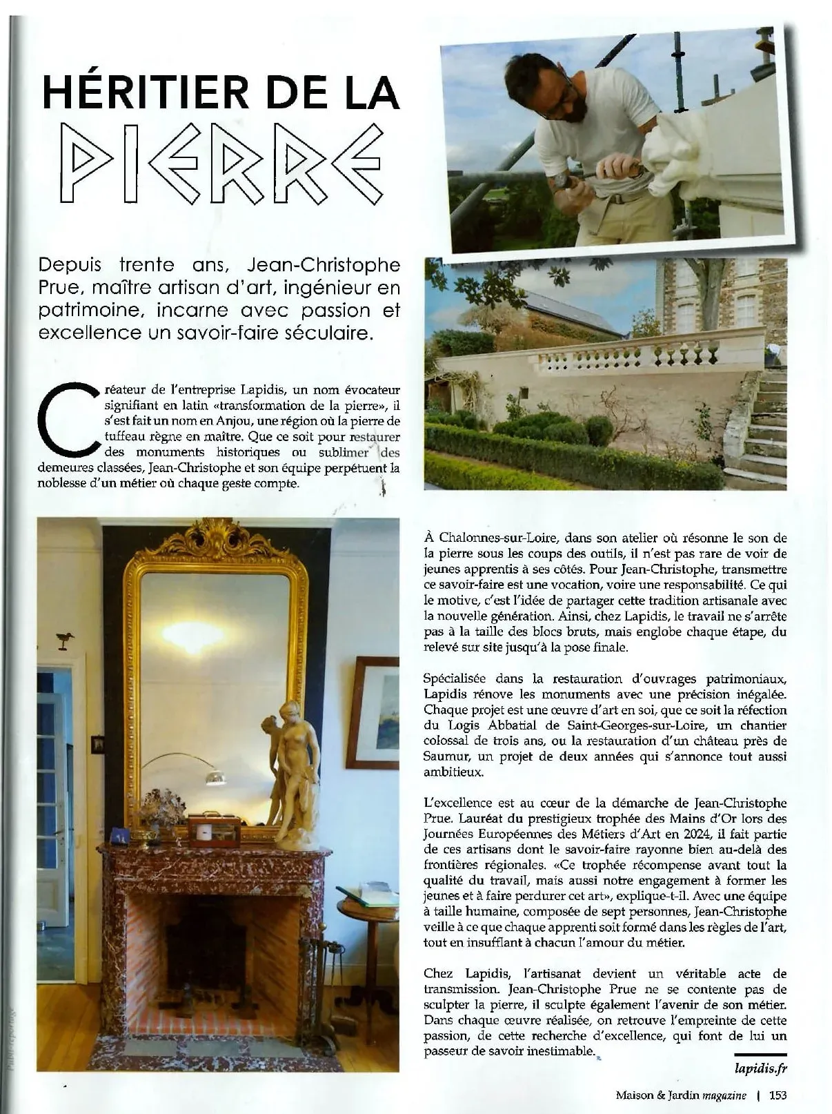 Maison & Jardin, article « Héritier de la pierre »